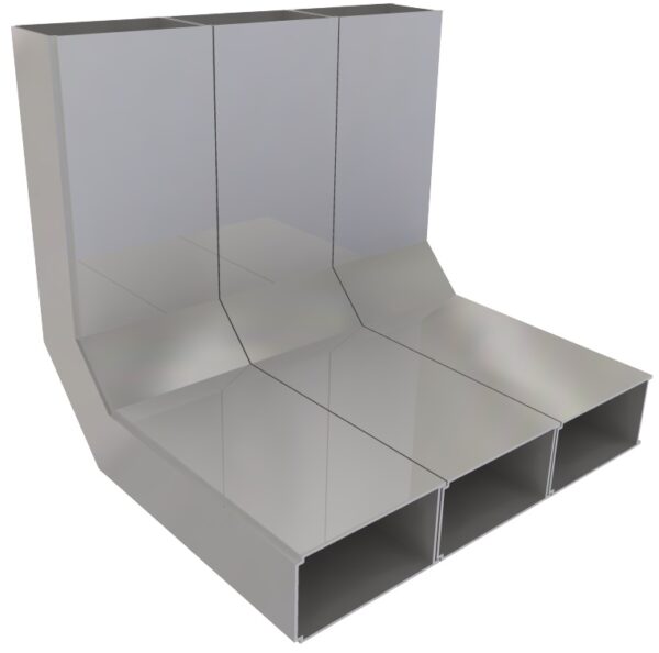 Produktbild UFK 225 042  -  Vertikalkrümmer zu UFK 40, 3-zügig, 225 x 40 mm